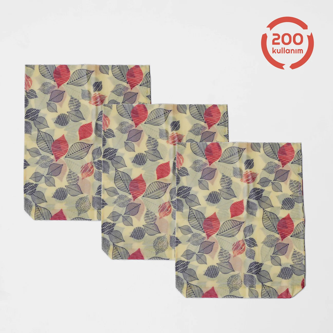 3-Piece Medium Pouch Set - Leaf Pattern