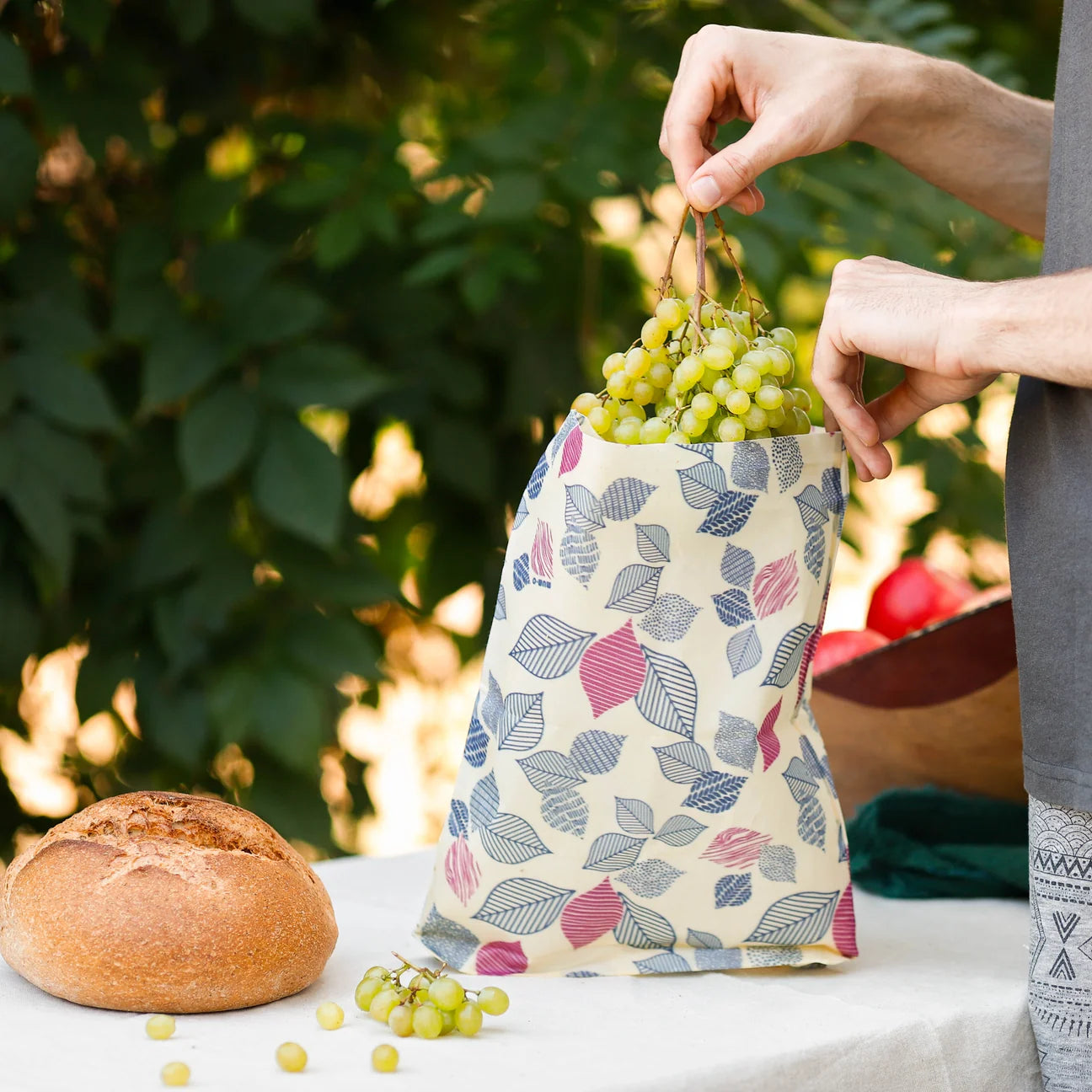 3-Piece Medium Pouch Set - Leaf Pattern