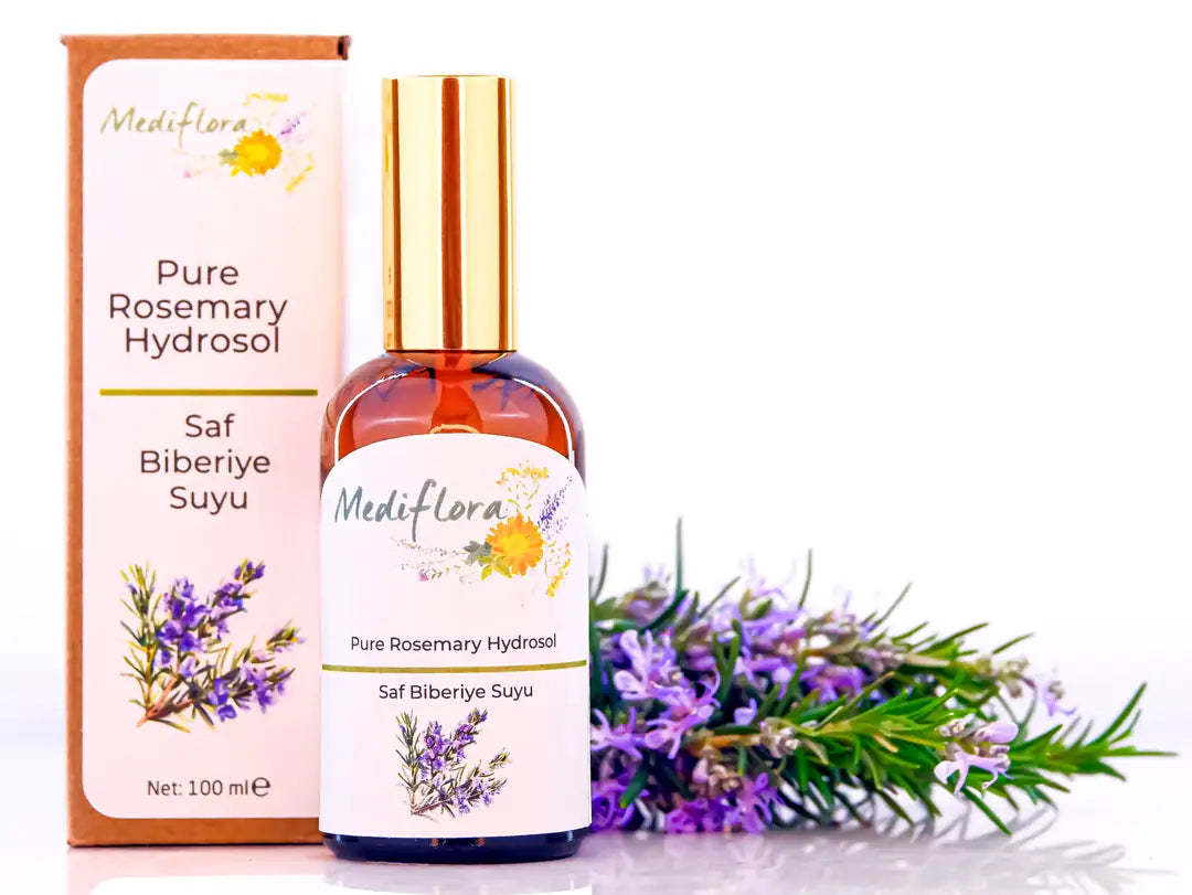 Saf Biberiye Suyu – Güçlü Bitki Hidrosolü ile Saç Derisi ve Cilt Bakımı