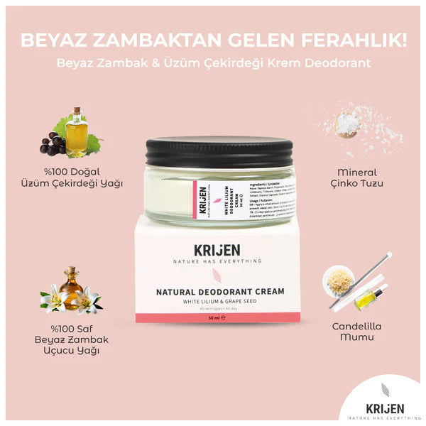 Beyaz Zambak & Üzüm Çekirdeği Krem Deodorant