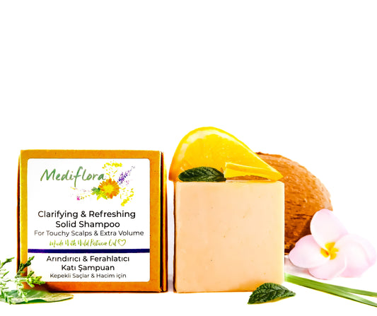 Arındırıcı & Ferahlatıcı Katı Şampuan – Kepek ve Yağlanma Karşıtı Doğal Formül