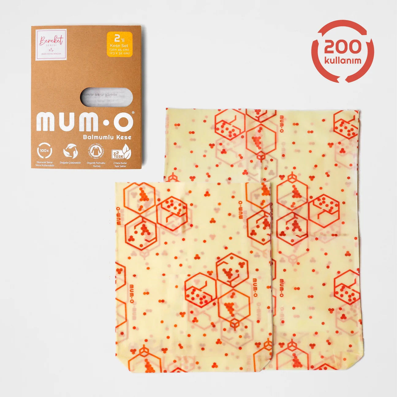 2 Piece Beeswax Pouch Set - Bereket Pattern