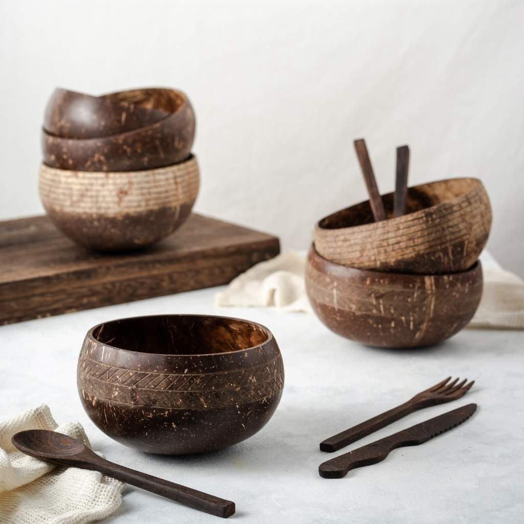 Coconut Bowl &amp; Spoon Set