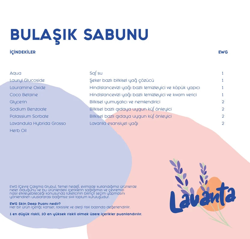 Elde Bulaşık Deterjanı Bitkisel Sabun - Lavanta 600 ml