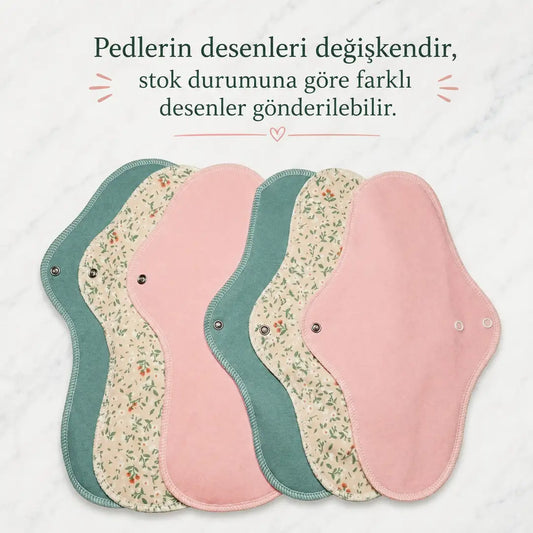 Yıkanabilir Regl Pedi (%100 Pamuk 3 Extra Büyük & 3 Gece)