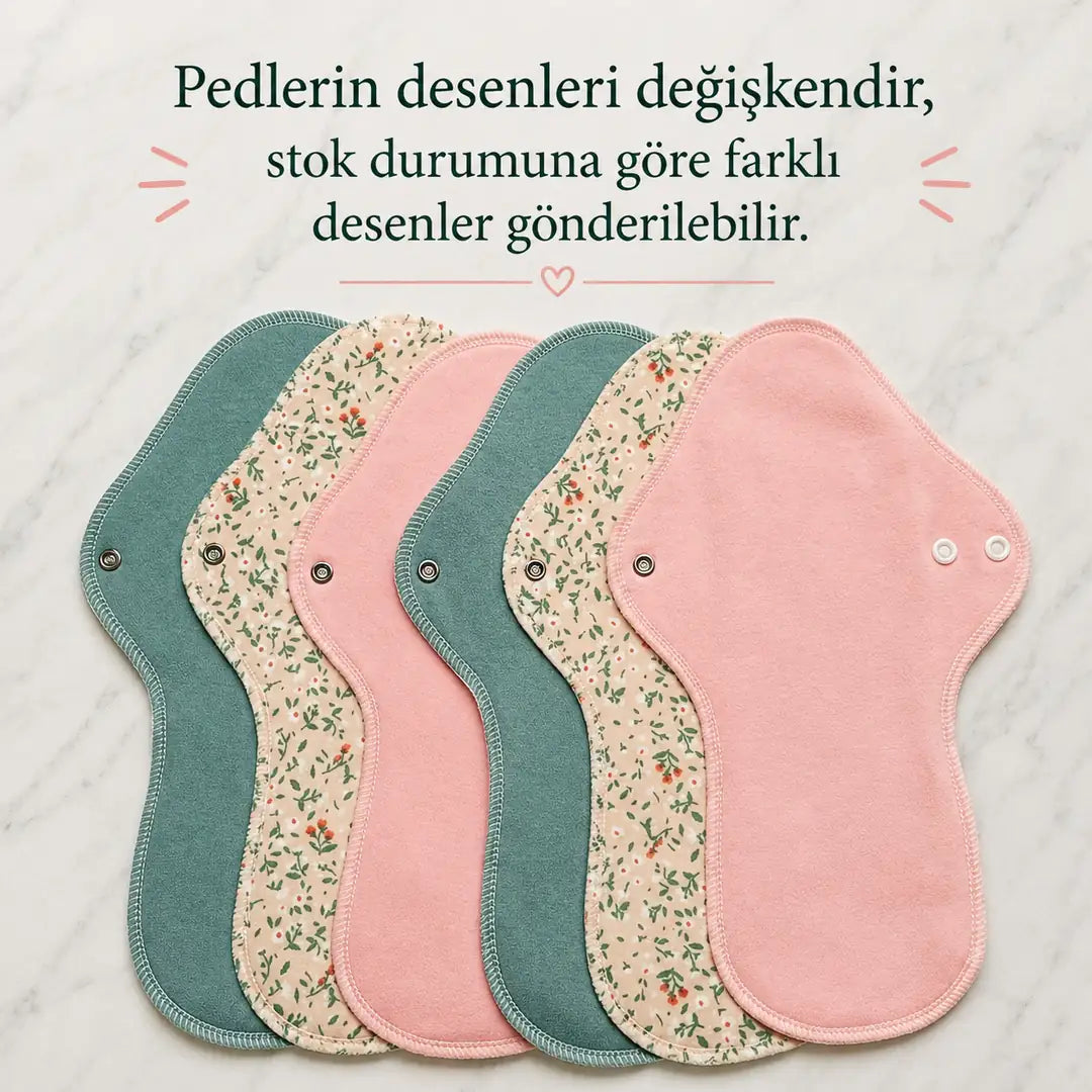 Yıkanabilir Regl Pedi (%100 Pamuk 6'lı Extra Büyük Lohusa Boy)