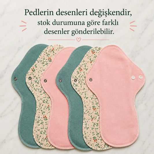 Yıkanabilir Regl Pedi (%100 Pamuk 6'lı Extra Büyük Lohusa Boy)