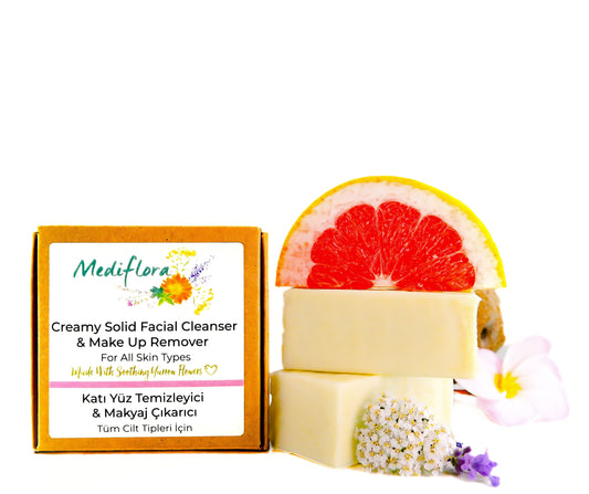 Katı Krem Yüz Temizleyici & Makyaj Çıkarıcı Civanperçemi & Lavanta