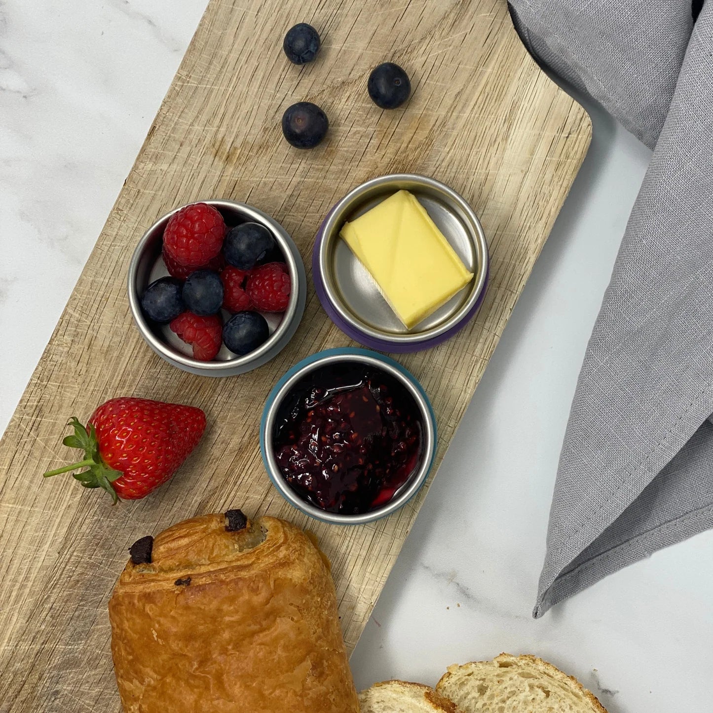 Mini Paslanmaz Çelik Sos Kapları - 3'lü Set
