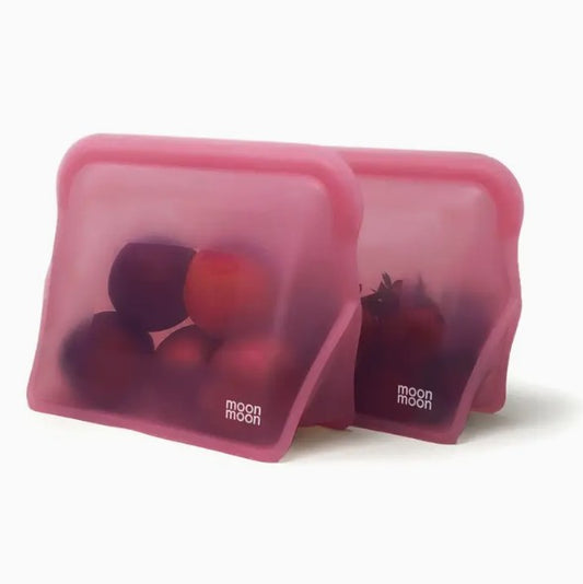 Moonmoon XL Silikon Saklama Kesesi – 1500 ml, 2’li Set - Pembe