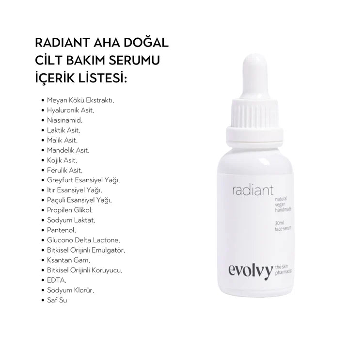 Radiant – Cilt Yenileyici, Işıltı ve Pürüzsüzlük Kazandıran Nazik AHA Serum