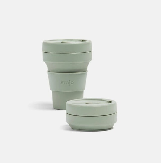 Stojo Katlanabilir Silikon Bardak – 355 ml - Sage