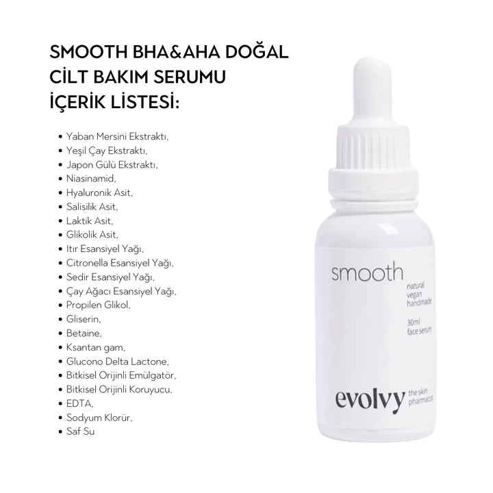 Smooth – Siyah Nokta, Akne ve Gözenek Görünümünü Azaltan Nazik BHA & AHA Serumu